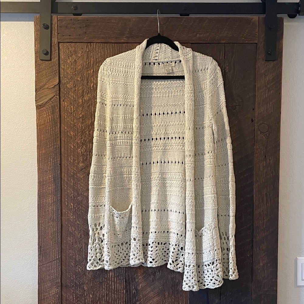 Lucky Brand Cream Knit Cardigan